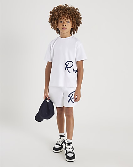 Boys White River T-Shirt And Shorts Set
