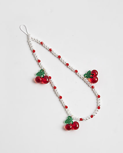 Girls Red Cherry Phone Charm