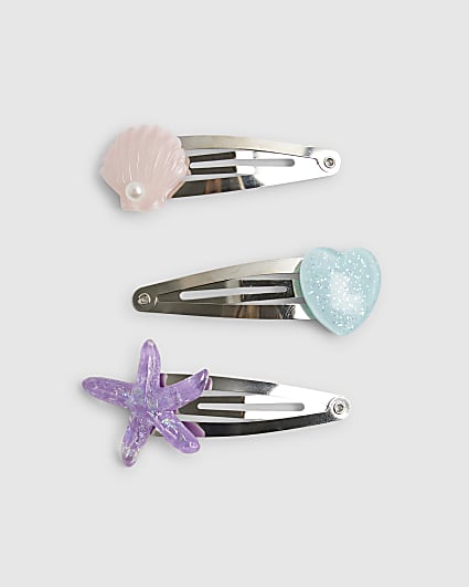 Girls Multi Colour Mermaid Hair Clip Pack