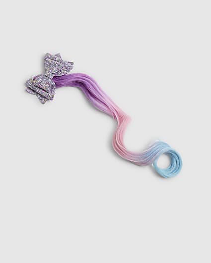 Girls Multi Colour Sparkle Bow Faux Hair