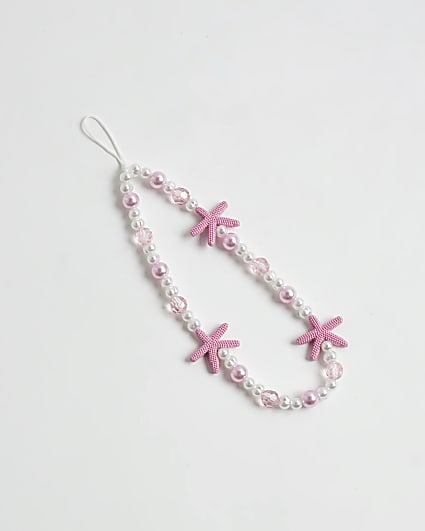 Girls Pink Starfish Phone Charm