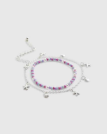 Girls Pink Starfish Anklet Bracelet