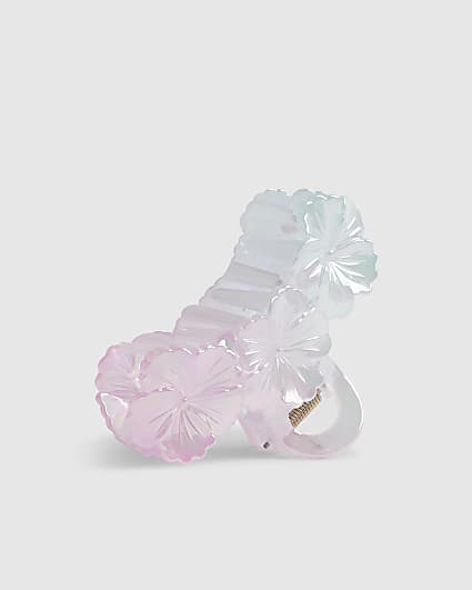 Girls Pink Ombre Flower Hair Clip