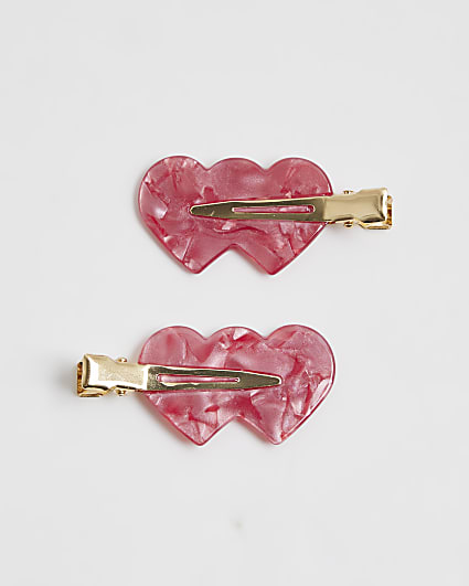 Girls Red Heart Slides Pack Of 2