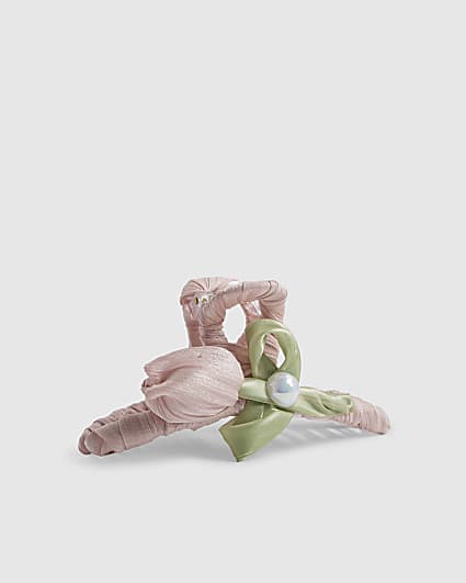 Girls Pink Tulip Claw Hair Clip
