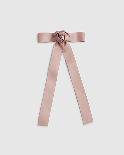 Girls Pink Satin Rose Hair Clip