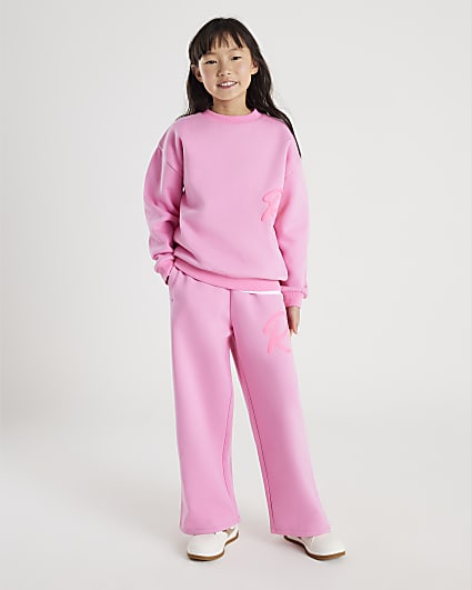Girls Pink River Sweatshirt And Joggers Set