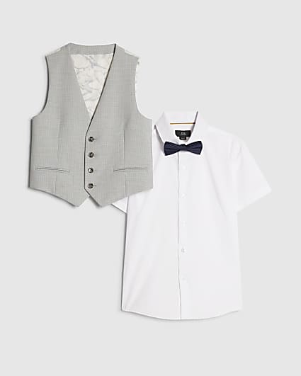 Boys Blue Tailored Waistcoat 3 Piece Set