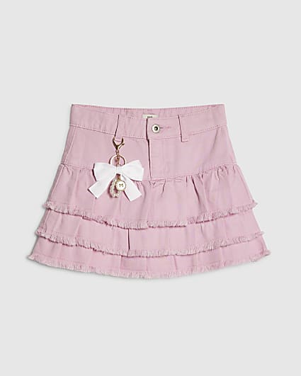 Girls Pink Rara Skirt With Keychain