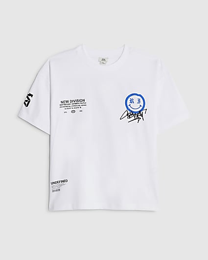 Boys White Graffiti Smile T-Shirt