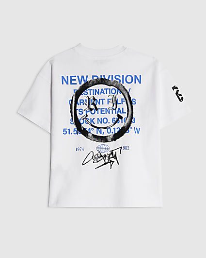 Mini Boys White Grafitti Smile T-Shirt