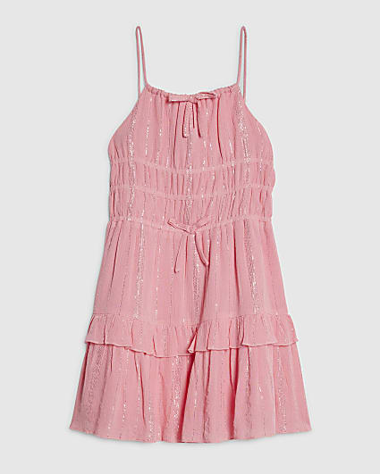 Girls Pink Tiered Dress