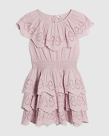 Girls Purple Tiered Beaded Playsuit