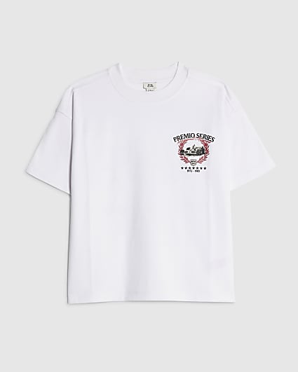 Boys White Premio Series Car T-Shirt
