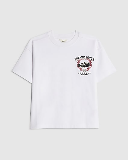 Mini Boys White Premio Series Car T-Shirt