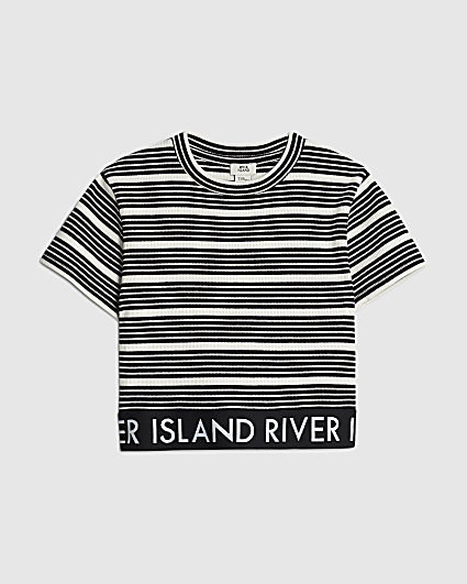 Girls Black Stripe Top