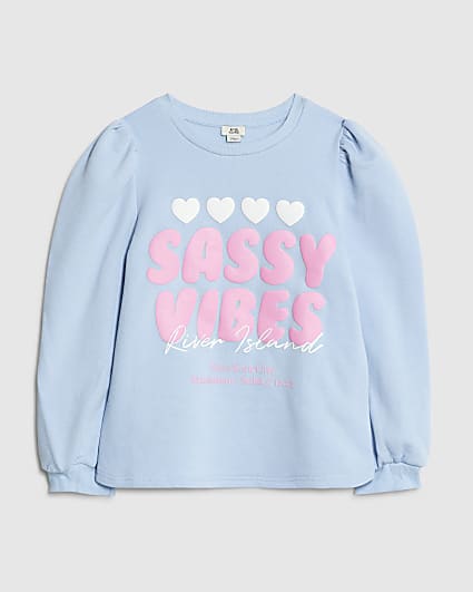 Girls Blue Sassy Vibes Sweatshirt