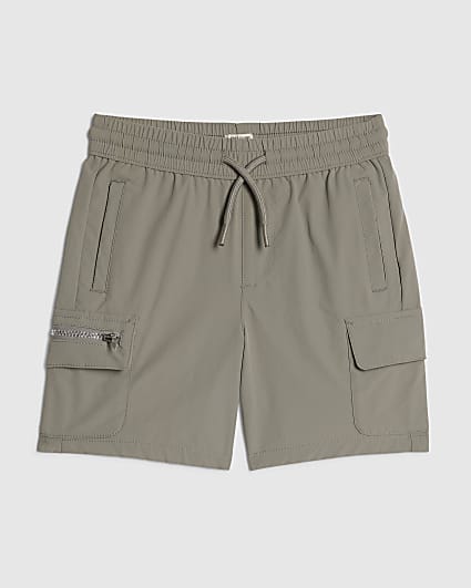 Mini Boys Grey Zip Cargo Shorts