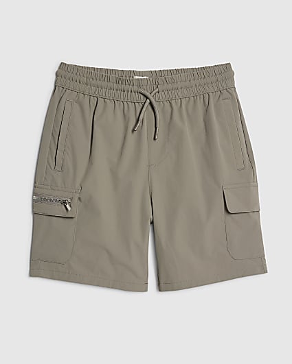 Boys Grey Zip Cargo Shorts