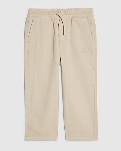 Mini Boys Beige Pull On Trousers