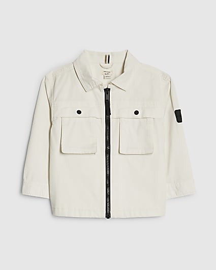 Mini Boys White Shacket