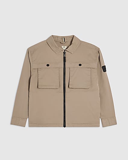 Boys Beige Shacket