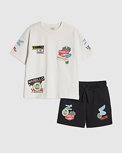 Mini Boys White Motorsport T-Shirt Set