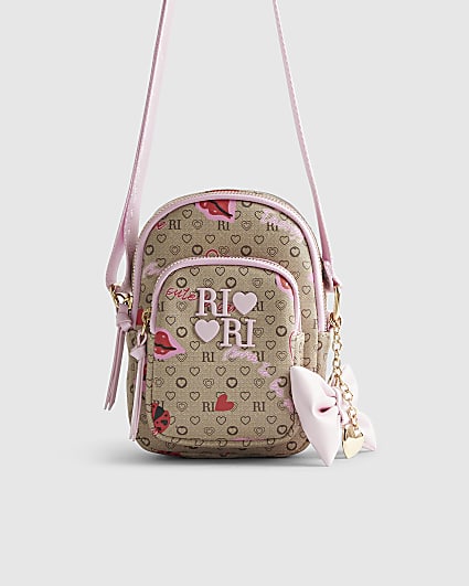 Girls Brown Lips Ladybird Cross Body Bag