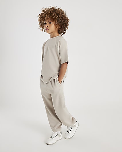 Boys Beige  RI T-Shirt Joggers Set