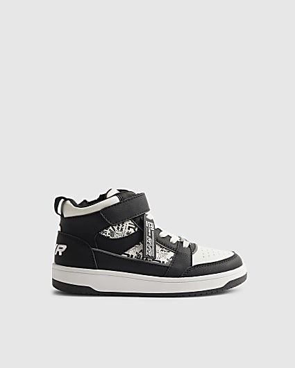 Boys White Monogram High Top Trainers