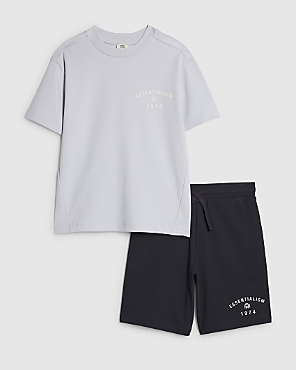 Boys Blue Essentialism T-Shirt Set