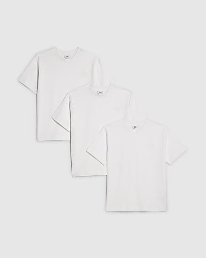 Boys White RR Pack Of 3 T-Shirts