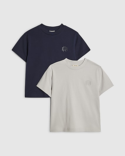 Mini Boys Navy RI Pack Of 2 T-Shirts