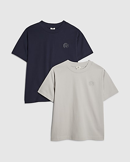 Boys Navy RI Pack Of 2 T-Shirts