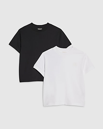 Mini Boys Black RR Pack Of 2 T-Shirts