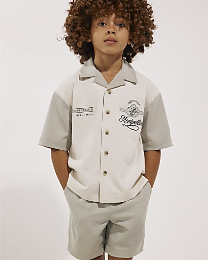 Mini Boys Green Montpellier Shirt & Short Set