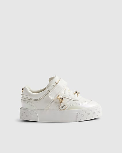 Mini Girls White Monogram Trainers