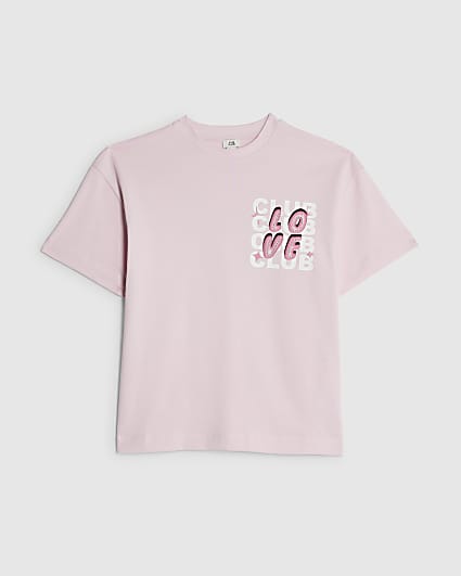 Girls Pink Love Club T-Shirt