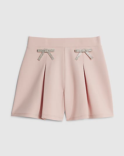 Girls Pink Bow Shorts