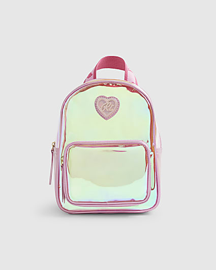 Girls Pink Jelly Printed Backpack