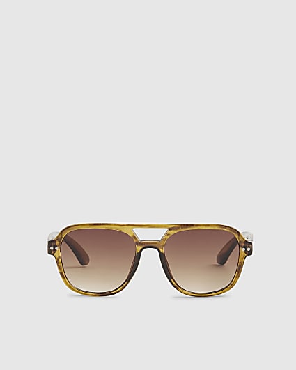 Mini Boys Brown Aviator Sunglasses