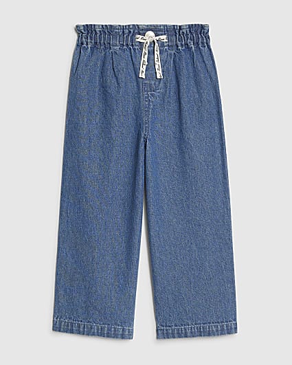 Mini Girls Blue Wide Leg Jeans