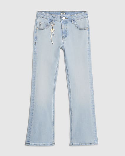 Girls Blue Keychain Flared Jeans