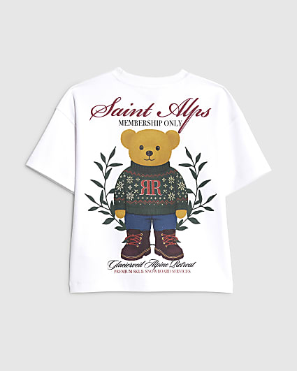 Mini Boys White Saint Alps Bear T-shirt