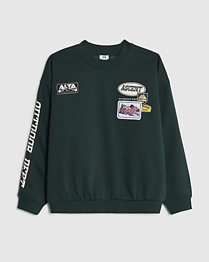 Boys Green Alpine Badge Sweatshirt
