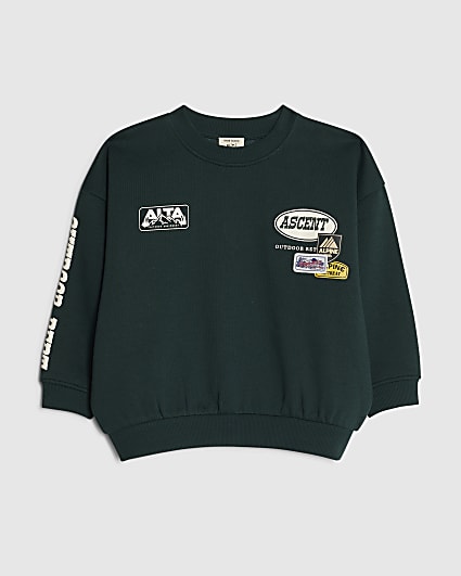 Mini Boys Green Alpine Badge Sweatshirt