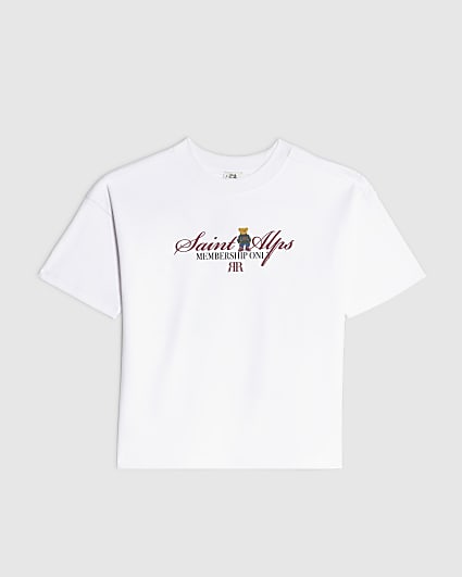 Boys White Saint Alps Bear T-shirt