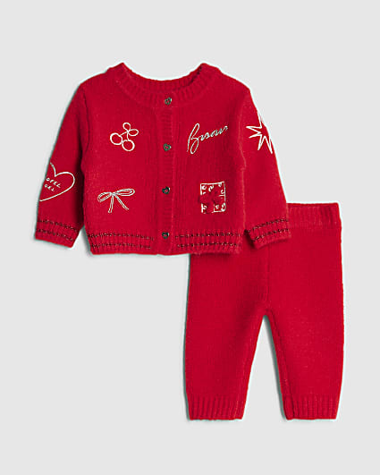 Nephthys Baby Girls Red Cardigan Set