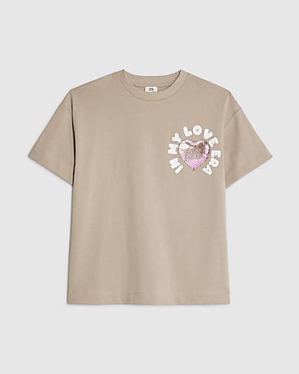 Girls Beige In My Love Era T-Shirt