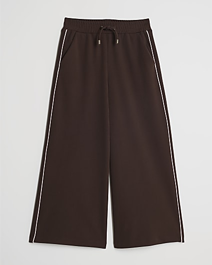 Girls Brown Wide Leg Trousers